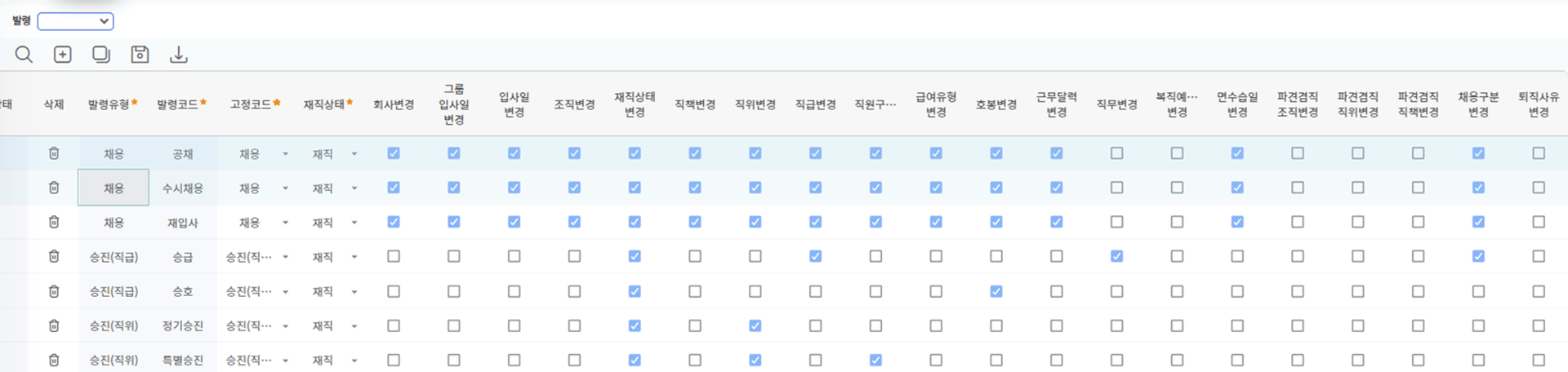 인사관리 > 발령관리 > 발령기준